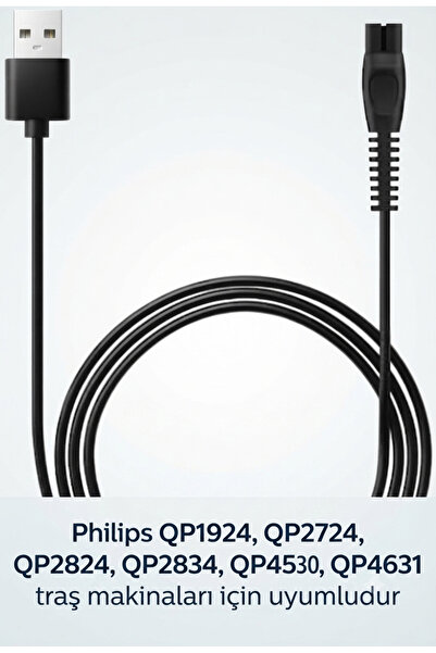 MY POLO TIME Philips OneBlade & Multigroom USB Şarj Kablosu - QP1924 QP2724 Q...