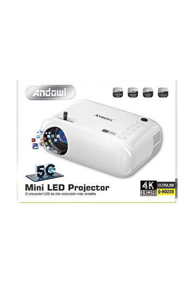 Andowl Qhd 220 Μίνι Προβολέας DLP LED με ενσωματωμένα ηχεία Q-HD 220