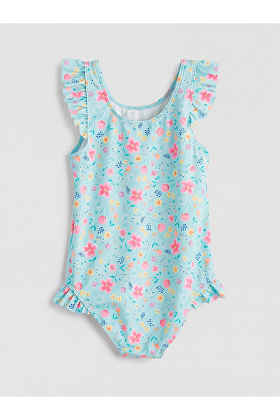 LC Waikiki Lcw Kids Pink Patterned Girls' Swimsuit