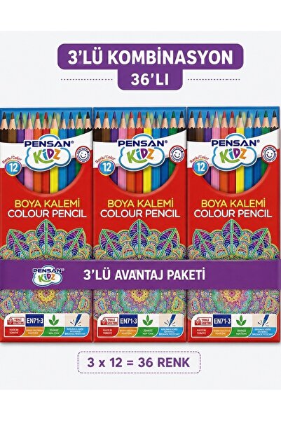 Çılgın Zeka Pensan Kuru Boya Kalemi 36’lı Mandala Boyama Kalemi