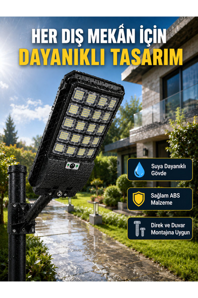 Lisinya Güneş Enerjili Dış Mekan LED Lambası Geniş Aydınlatma Açılı Akıllı So...