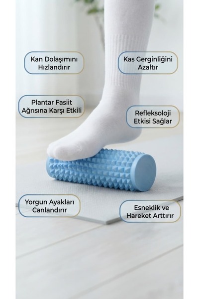 Kanem3D Dikenli Ayak Masaj Silindiri Sert Plastik Malzeme- Plantar Fasiit ve ...