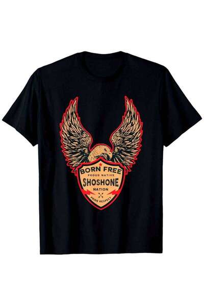 k222 تي شيرت Shoshone Native An Born Freedom Eagle، مناسب للرجال والنساء، تي ...