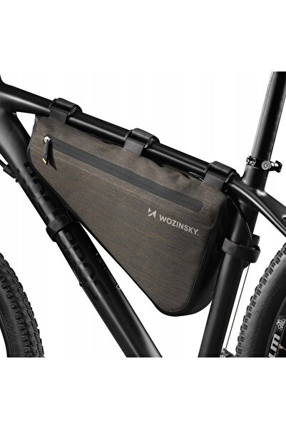 WOZINSKY Geantă de bicicletă pentru cadru de 3.5L, gri, cu sistem de blocare ...
