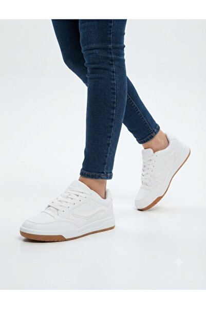 McDark Kadın Kaymaz Taban Ortopedi İç TABAN Mevsimlik Sneaker Ayakkabı-BEYAZ