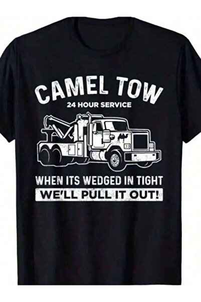 799 Camel Trailer - تي شيرت برسومات مضحكة للبالغين، تي شيرت صيفي غير رسمي بأك...