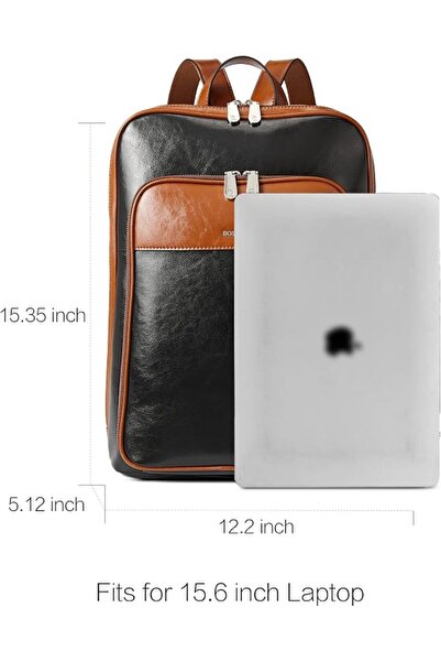 BOSTANTEN Genuine Leather 15.6 inch Laptop Backpack Purse for Women College C...