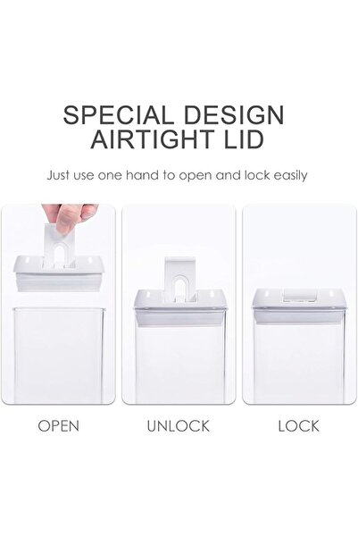 LinJie Airtight Food Storage Box, 7 Piece BPA Free Plastic Grain Containers w...