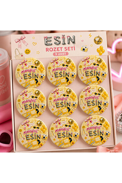 MANİFEST İsim Temalı 58 mm Buton Rozet – Kişiye Özel Tasarım | Lidya, Hilal, ...