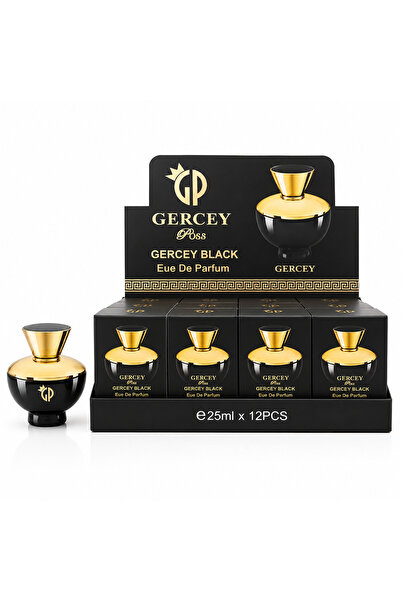 Gercey Poss بوكس هدايا و توزيعات العيد 25 مل 12 حبه بمجموع 300 مل - بلاك جيرسي