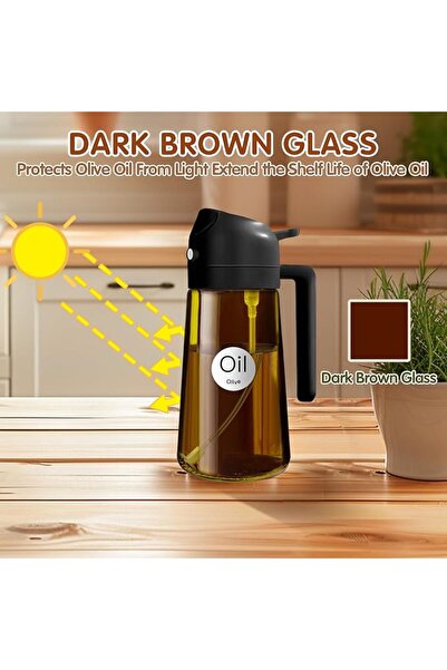 GENERAL YARRAMATE 16oz/470ml Light-Blocking Dark Oil Sprayer for Cooking, 2 i...