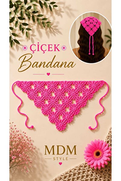 mdm style Pink Floral Motif Bandana
