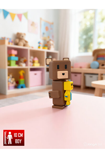 Super Bear Figürü 3D Yüksek Kaliteli Baskı Hareketli Oyuncak 10 CM - Süper Ayı