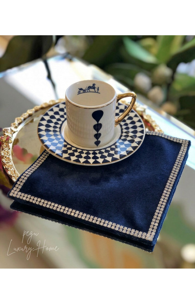 pegu baby collection قماش مخملي مطفي بلون أزرق داكن (طبقة واحدة) فاخر بلون بن...
