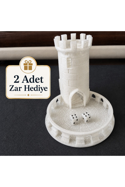 DoBi3D 3D Baskı Şeffaf Zar Kulesi 15 cm | Spiral Merdivenli Dice Tower | 2 Ad...