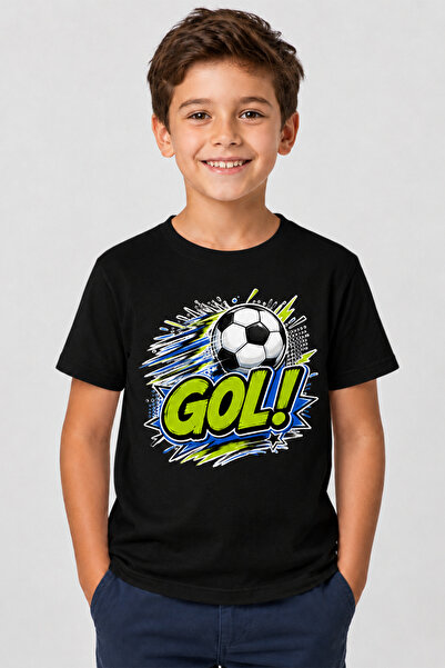 BB T SHIRTS تي شيرت قطني بأكمام قصيرة منقوش للأولاد من Gol Futbol