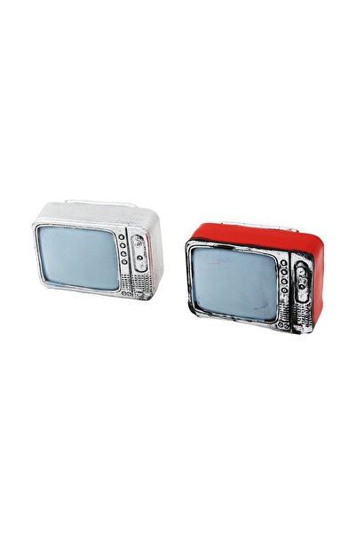 KÜÇÜK HAZİNE Televizyon Vintage Dekoratif Biblo - Renkli 9X6CM Reçine
