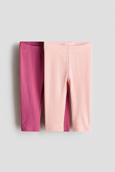 H&M 2-pack ribbed cotton leggings