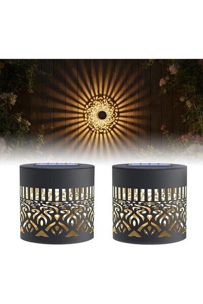 STARSTAR 2-Pack Solar Metal Mandala Lights, Waterproof Decorative Outdoor Wal...
