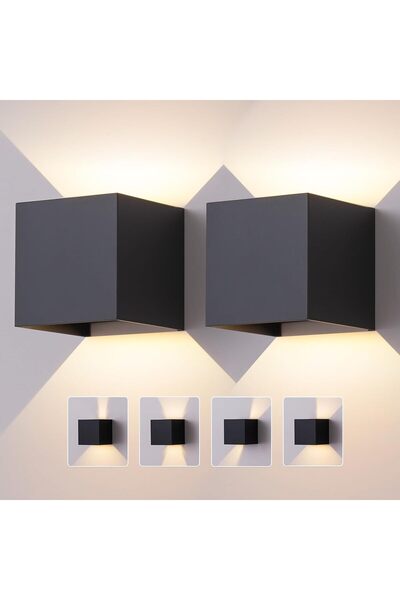 STARSTAR 2 Outdoor Wall Lights, Square Top and Bottom Outdoor Wall Lights, 12...