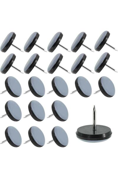STARSTAR 30 22mm Teflon chair leg pads, round furniture leg pads, peg-on chai...