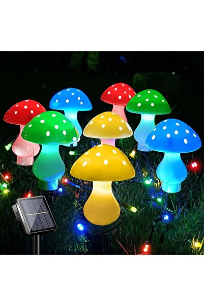 STARSTAR 8-Pack Solar Mushroom String Lights, Outdoor Waterproof Landscape Li...