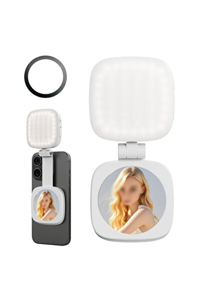 STARSTAR Magnetic Selfie Light with Mirror, Rechargeable LED Fill Light, Fold...