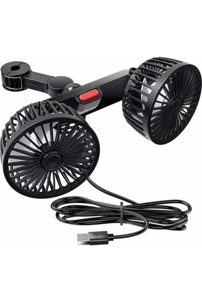 STARSTAR 5V 2A Dual-Head Car Fan, USB Fan Cooler, 3-Speed, Powerful Airflow