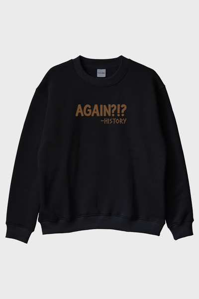 lofux Again History Black Crew Neck Sweatshirt