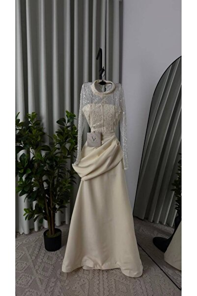GORI FASHION فستان ناعم و انيق باكمام ترتر