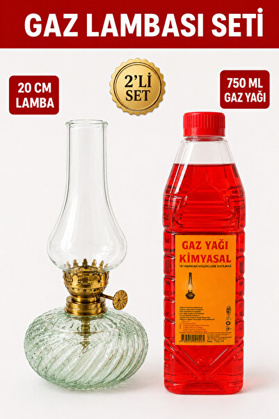 Arkhelais Gaz Lambası Seti – Nostaljik Vintage Cam Gaz Lambası ve 750 ml Gaz ...