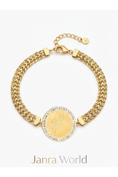 JANRA WORLD Steel Bracelet - Wicker Weave Steel Women's Bracelet with Stone-E...