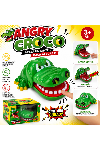 Generic Brand Joc Interactiv Angry Croco pentru Copii, Crocodil cu Dinti Capc...