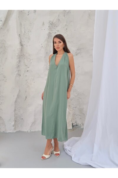 Paw Garage Women's Ivy Modal Cupra V-Neck Casual Dress