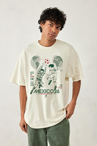 Tee&more. Unisex Oversize 2026 Dünya Kupası Tsubasa Baskılı Premium T-shirt