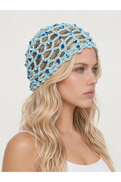 Bukiro Hand Knitted Mesh Beret Bohemian Women's Hat Summer Festival Beret wit...