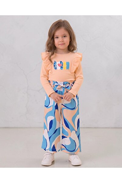 VOY KİDS Girl's 2-3-4-5-6 Years Old Seasonal Ruffled Tiril Tiril Woven Pantal...