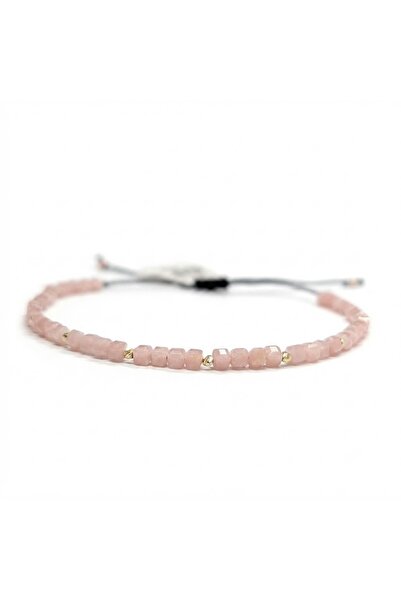 PIETRICELE Brățară Opal Roz Cuburi și Aur 14K