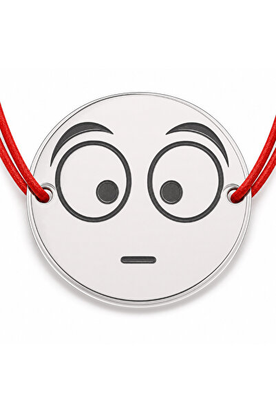 Simoshop Brățară argint 925 cu bănuț emoji, șnur reglabil — cadou simbolic