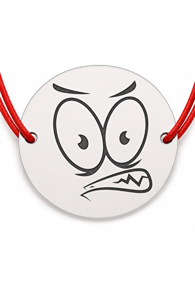 Simoshop Brățară argint 925 cu bănuț emoji, șnur reglabil — cadou simbolic