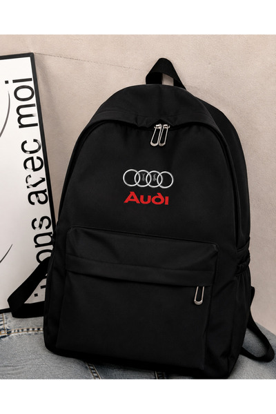 Generic Brand Rucsac negru cu logo-ul Audi imprimat