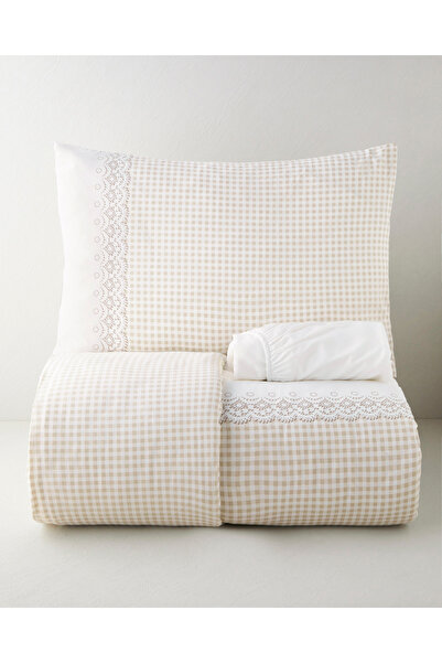 English Home Petite Lace Pamuk Çarşaflı Tek Kişilik Nevresim Takımı 160x220 c...