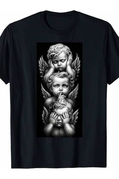 29CUN Retro Iconic See Speak Hear No Evil T-Shirt - Round Neck Tee With Blind...