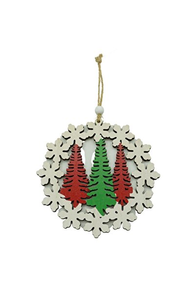 Rao Ornament de Brad Trei Brazi, Multicolor, Lemn, 12 Cm