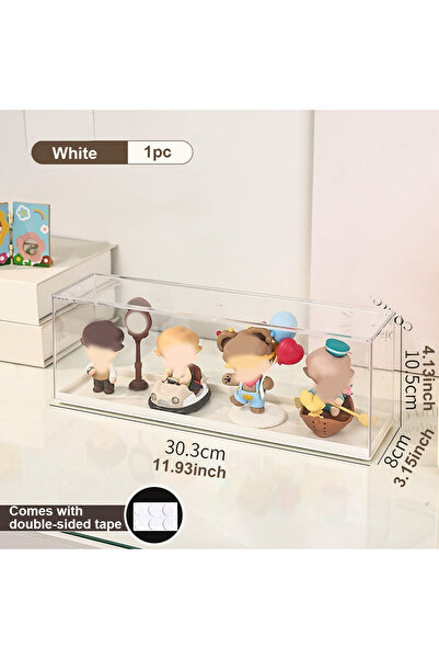 Choice3 White Transparent doll display cabinet, dust-proof storage box for co...