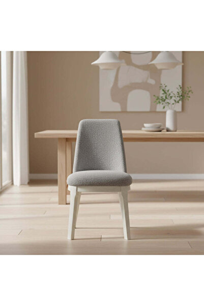 Roots Furniture كرسي طعام جانبي من ساوث بيتش بلون رمادي فاتح من قماش البوكليه