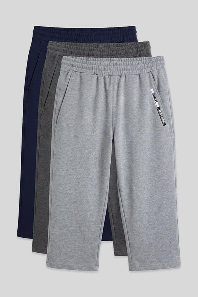 TOMMY LIFE Standard Fit 3-Pack Indigo-Anthracite Melange-Grey Melange Men's C...