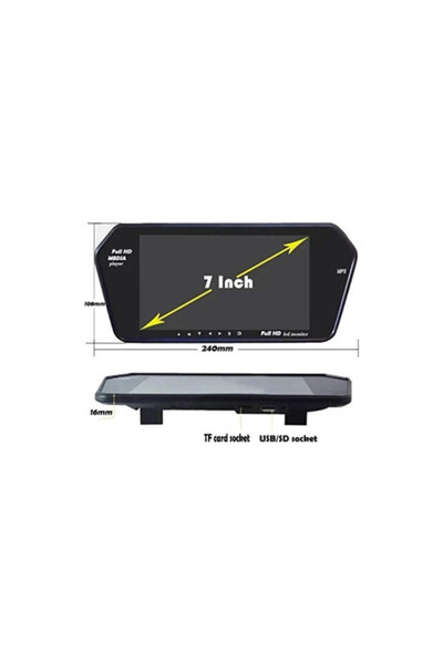 SMARTIC Monitor cameră oglindă retrovizoare cu funcție video MP5 și Bluetooth...