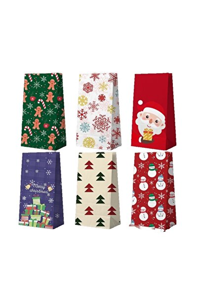 Rao Set 12 Pungi de Cadou, Tema Craciun, cu Motive Festive, 12 Stickere Inclu...