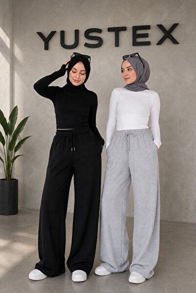 CANDERO 2-Pack Women's Sweatpants Suitable for Tesettüre (Black and Gray) Loo...